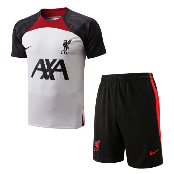 Camiseta Entrenamiento Liverpool Conjunto Completo 2022-2023 Blanco Gris